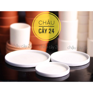 Dĩa lót chậu cây tráng men (DK từ 12 - 17 cm) trồng sen đá, xương rồng, tiểu cảnh