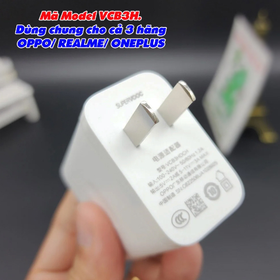 Bộ sạc nhanh Super VOOC 33W - Hàng Theo Máy Reno 8, A77s, A96, sạc  Realme 10, C55