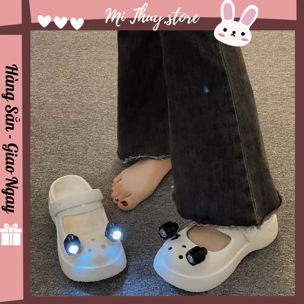Đèn led nhấp nháy 3 chế độ gắn dép crocs gắn xe nhiều màu