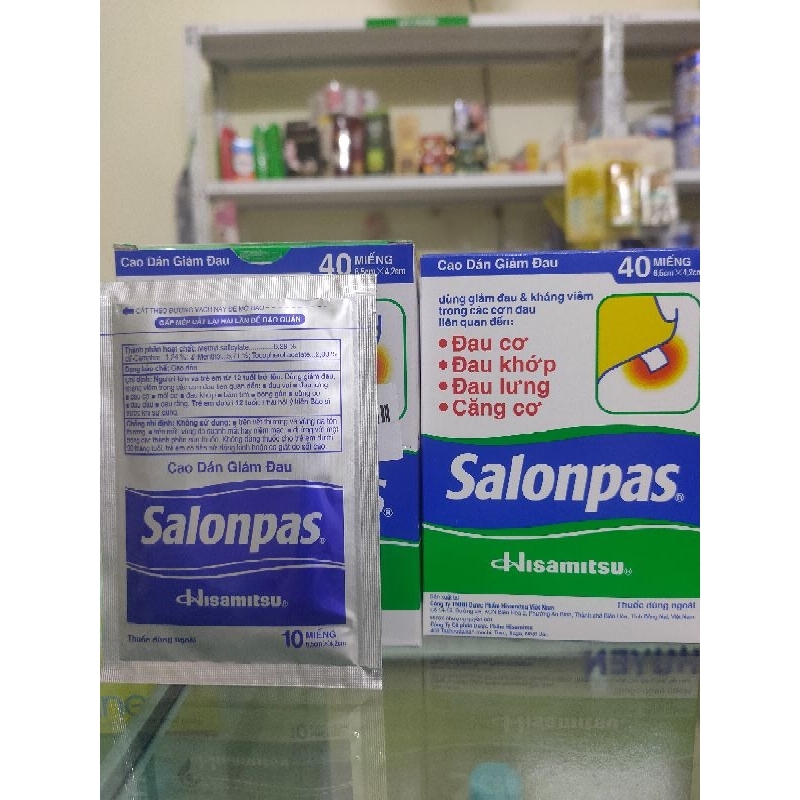 Cao dán Salonpas Túi 10 gói, gel giảm đau 30g