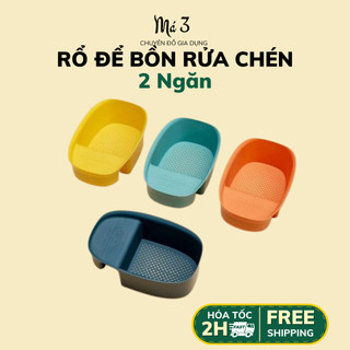 Rổ lọc rác bồn rửa chén - Khay lọc rác bồn rửa bát nhựa 2 ngăn