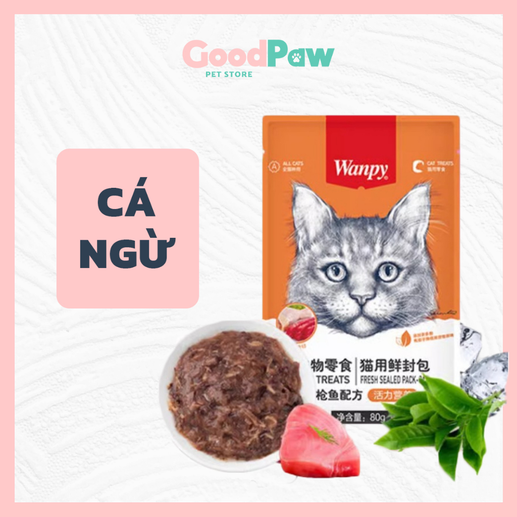 Pate mèo Wanpy thùng combo 10 và 20 túi mix vị ngẫu nhiên thơm ngon, mèo dễ ăn không chê