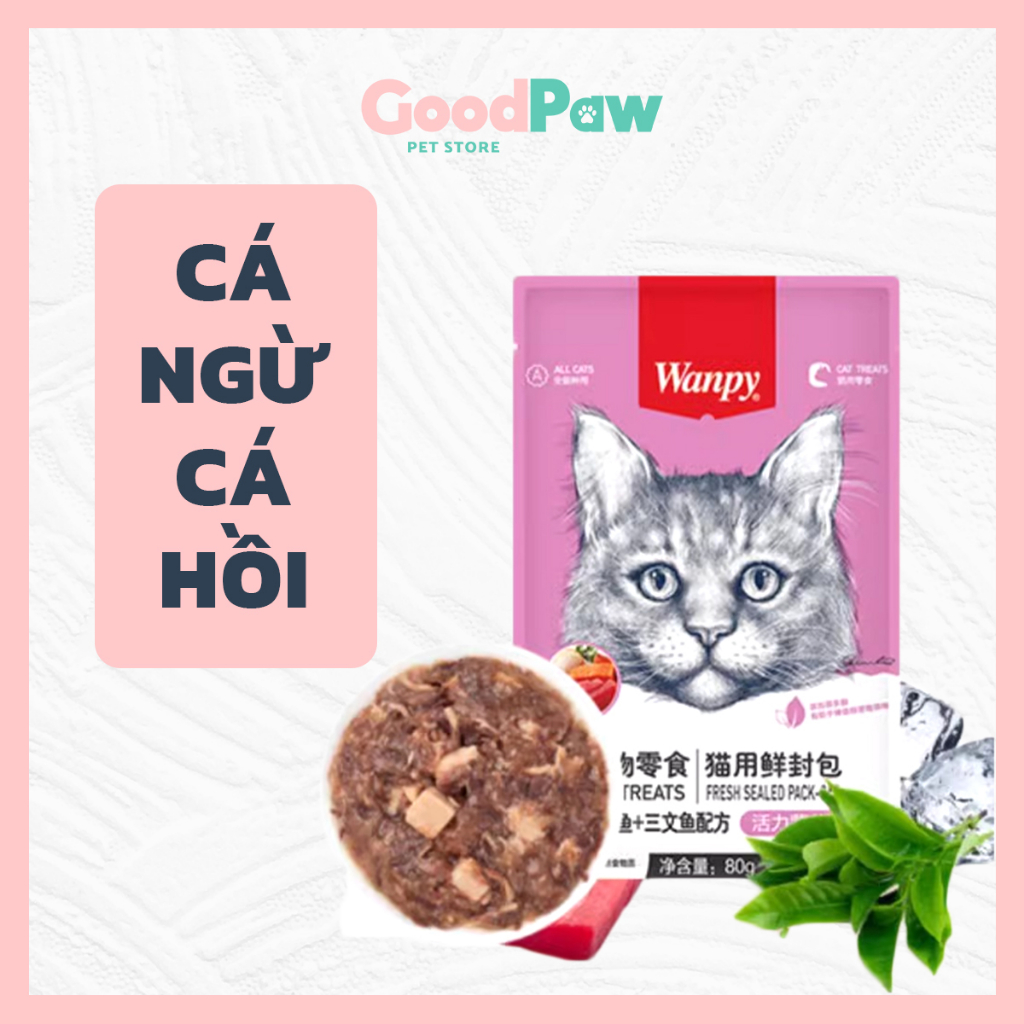 Pate mèo Wanpy thùng combo 10 và 20 túi mix vị ngẫu nhiên thơm ngon, mèo dễ ăn không chê