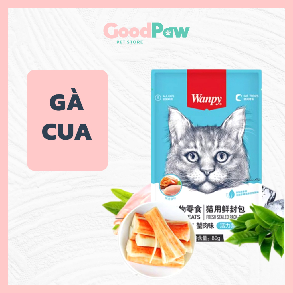 Pate mèo Wanpy thùng combo 10 và 20 túi mix vị ngẫu nhiên thơm ngon, mèo dễ ăn không chê