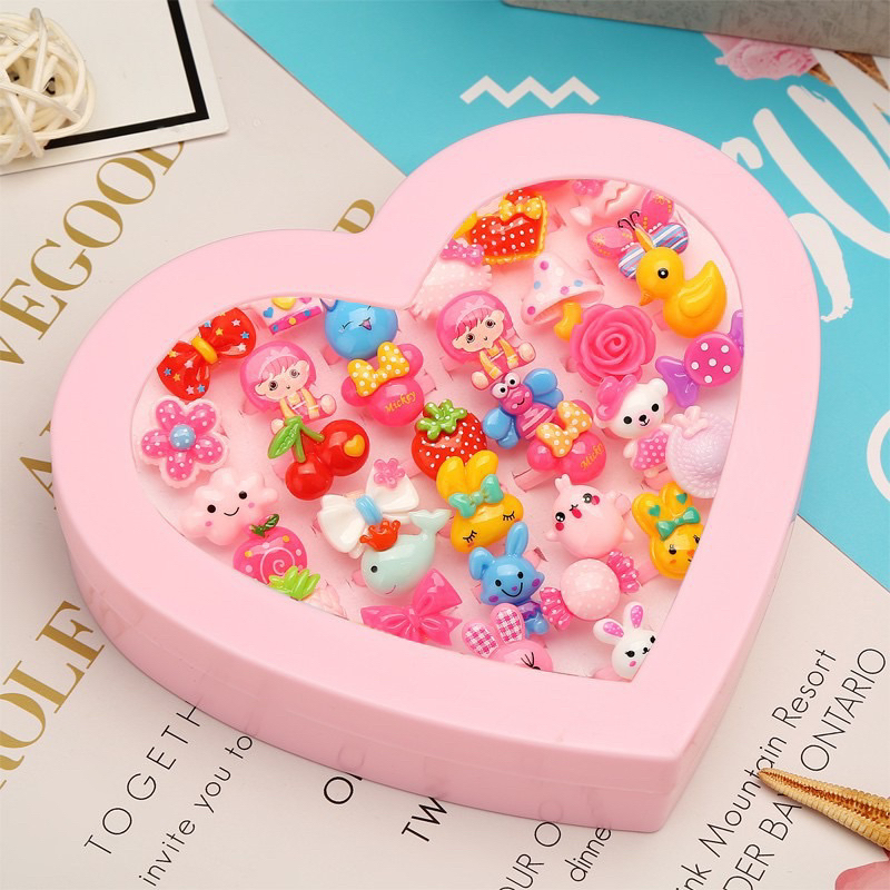 Hộp 36 Nhẫn Ngẫu Nhiên Nhiều Hình Thú Dễ Thương Cho Bé