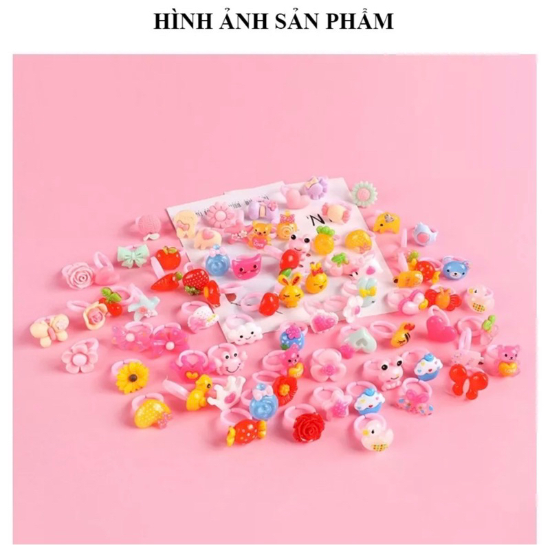 Hộp 36 Nhẫn Ngẫu Nhiên Nhiều Hình Thú Dễ Thương Cho Bé