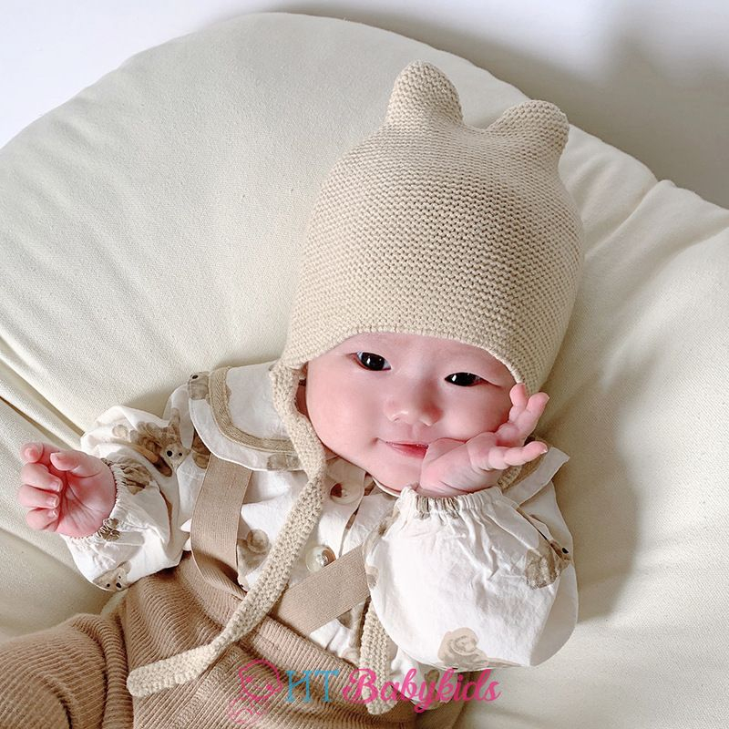 Mũ Len Tai Thỏ Ấm Áp Đáng Yêu Dành Cho Bé Trai Bé Gái