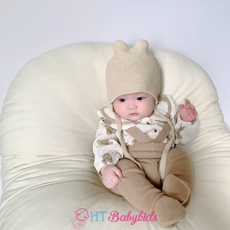 Mũ Len Tai Thỏ Ấm Áp Đáng Yêu Dành Cho Bé Trai Bé Gái