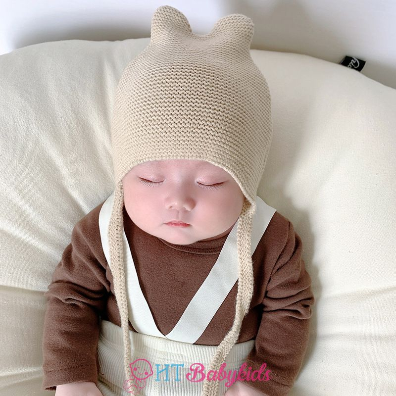 Mũ Len Tai Thỏ Ấm Áp Đáng Yêu Dành Cho Bé Trai Bé Gái