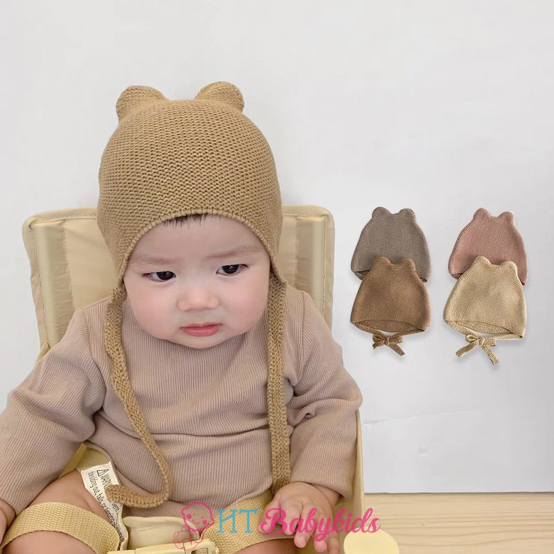 Mũ Len Tai Thỏ Ấm Áp Đáng Yêu Dành Cho Bé Trai Bé Gái