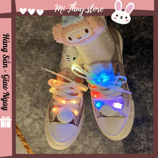  Dây giày vải gắn đèn led phát sáng dùng pin 1m (Cả nam và nữ)-Dây giày đèn LED phát sáng