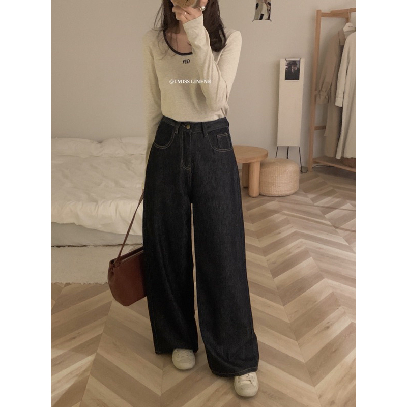 Quần jeans suông I Miss Linene 5172 🇰🇷