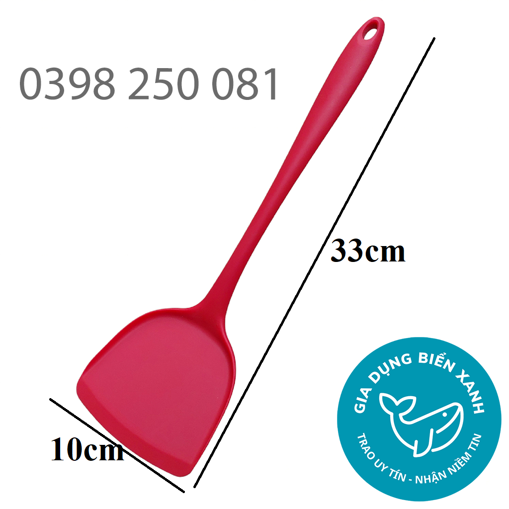Sạn xẻng silicon chống dính chịu nhiệt loại đẹp, dầy dặn( dài 33cm x ngang 10cm)