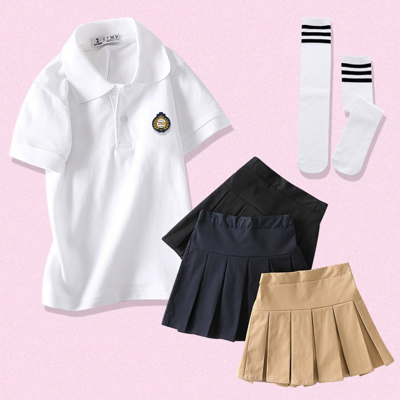 Chân váy xếp ly xuất Hàn siêu xịn cho các bé gái dòng lớn size từ 14-55 cân