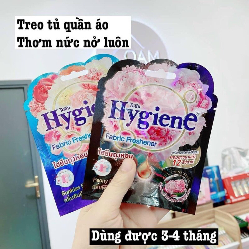 Túi thơm để tủ quần áo Hygiene Thái Lan, Túi thơm Hygiene hương hoa, Túi thơm phòng, treo xe, phòng ngủ loại bỏ ẩm mốc