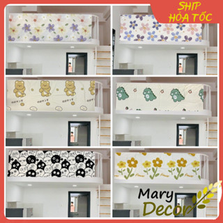 Rèm che gác lửng 220*70cm/ 220*110cm, rèm DÁN KÈM GAI DÁN lan can gác trọ vải poly Marydecor