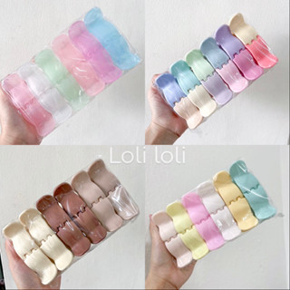 Lố 12 kẹp tóc càng cua 3 răng, 5 răng màu kẹo trà sữa dễ thương