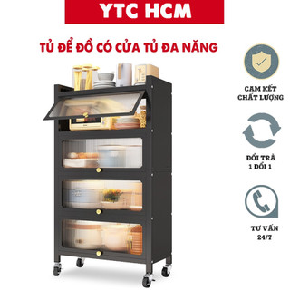 Kệ Tủ Bếp YTC 5 Tầng đa năng có cửa trong suốt chống bụi tiện lợi