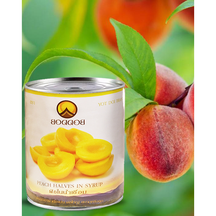 Đào Miếng Ngâm Nửa Quả Boddob Hộp 425G Sử Dụng Pha Trà Đào