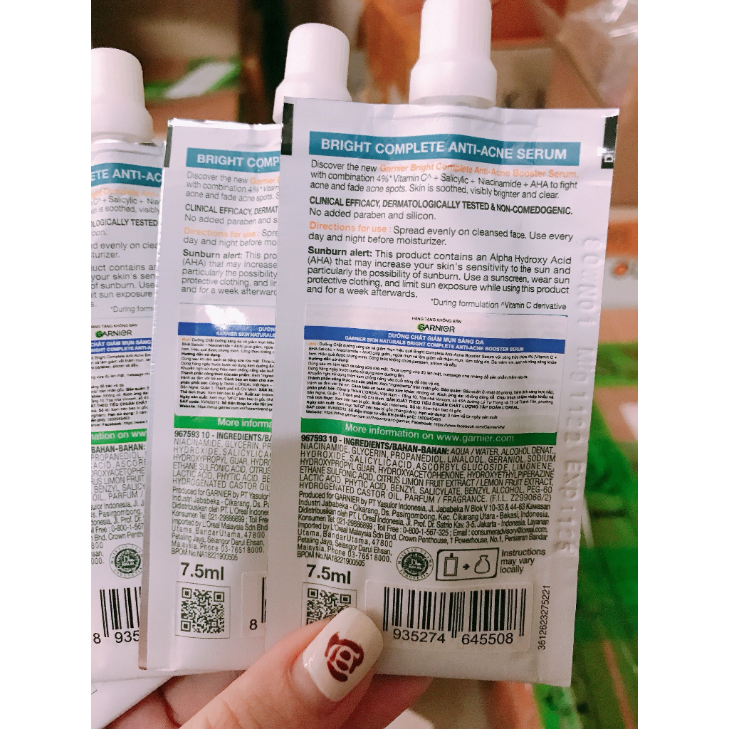 SERUM GARNIER giảm mụn mờ thâm cho da dầu mụn 7.5ml - MÀU XANH DƯƠNG