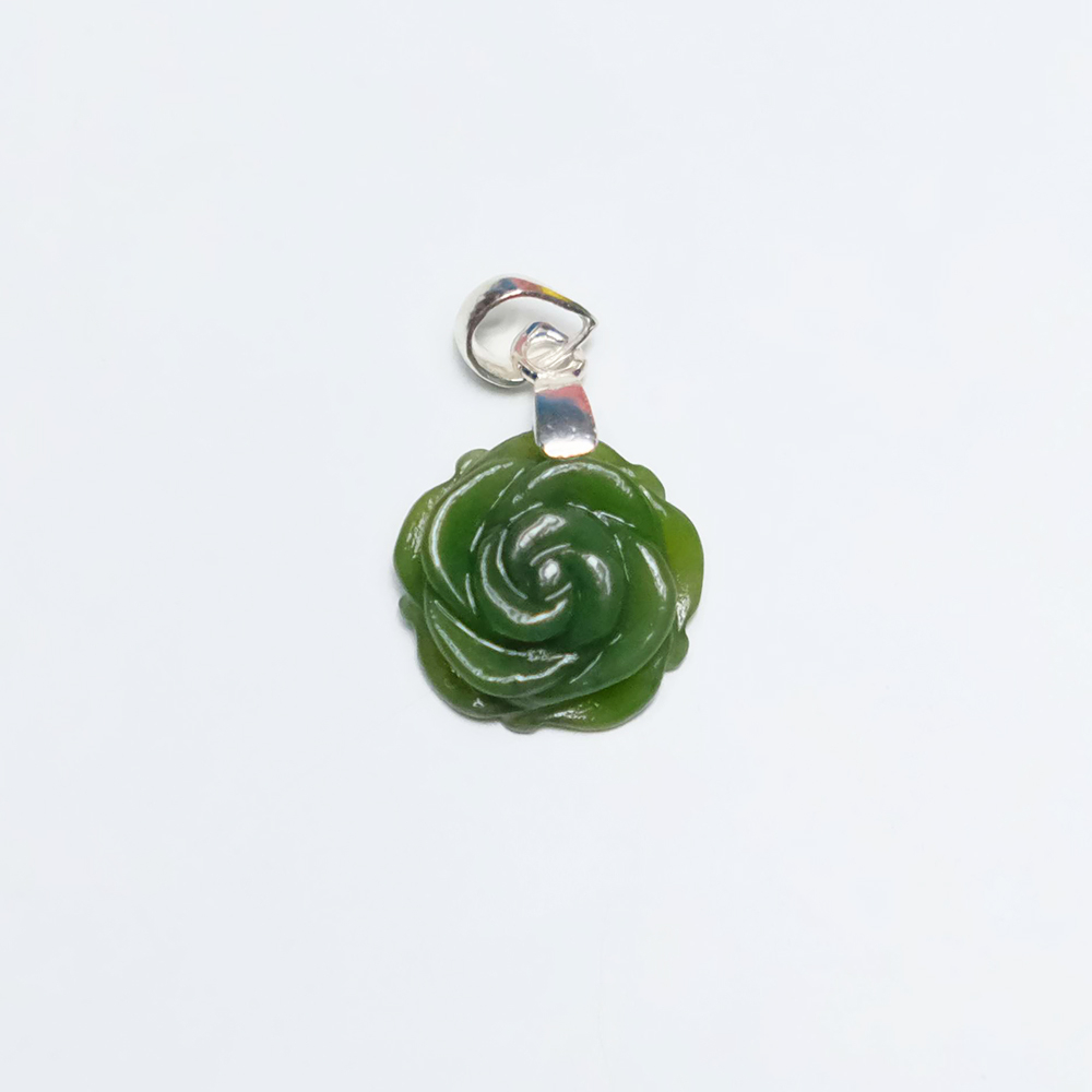 Mặt hoa mẫu đơn chất liệu bích xanh thiên nhiên làm mặt nhẫn, mặt dây chuyền, mặt bông tai MYANGEM