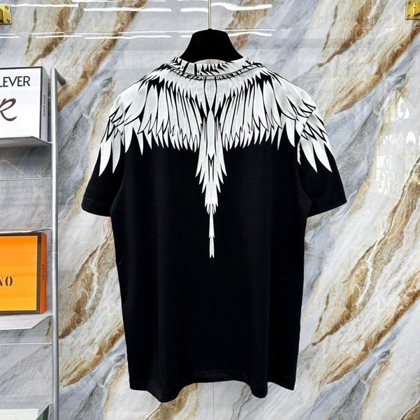 Áo phông nam nữ Unisex in hình đôi cánh trắng Burlon tràn cổ hai mặt phong cách cháy phố  hottrend, hàng loại đẹp chất