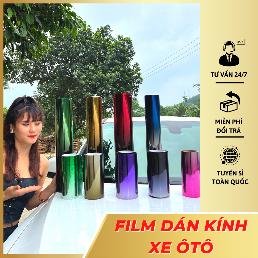 Film cách nhiệt chống nắng ngày hè cho ô tô xe tải, khổ 50cm dán 2 bên cửa