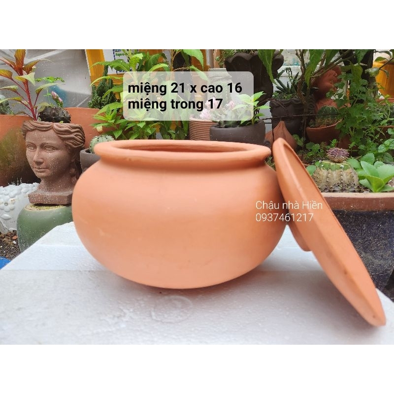 Niêu đất (nồi đất) size đại làm gà nướng