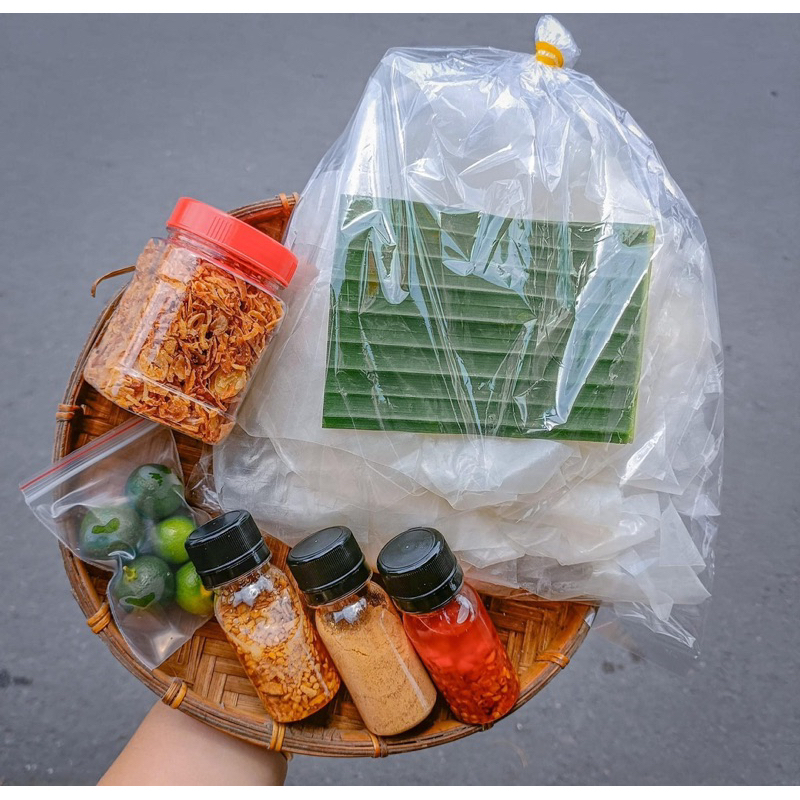 COMBO Bánh Tráng Phơi Sương 400g - Muối Tôm Hành Phi - Túi bơ béo 100gr