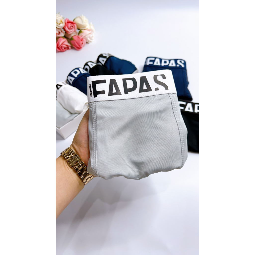 Quần Lót Nam Boxer Cao Cấp FAPAS CHỮ TO, Sịp Đùi Nam Thun Lạnh Cao Cấp Kháng Khuẩn Co Giãn 4 Chiều Dành Cho Nam