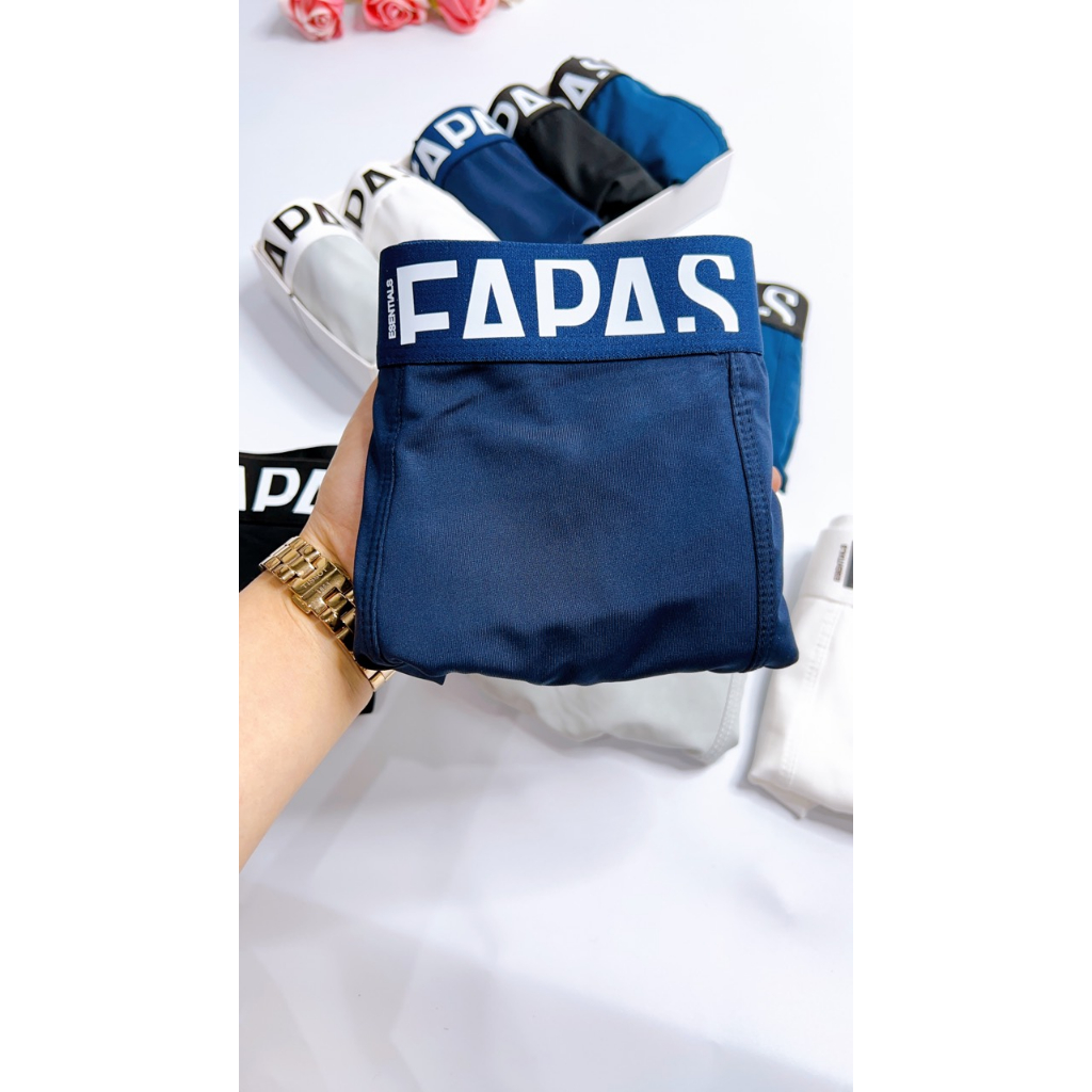 Quần Lót Nam Boxer Cao Cấp FAPAS CHỮ TO, Sịp Đùi Nam Thun Lạnh Cao Cấp Kháng Khuẩn Co Giãn 4 Chiều Dành Cho Nam