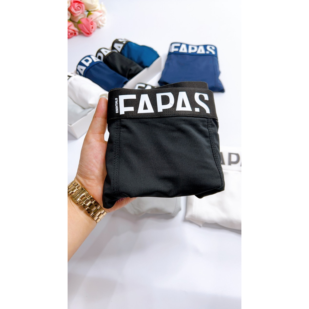 Quần Lót Nam Boxer Cao Cấp FAPAS CHỮ TO, Sịp Đùi Nam Thun Lạnh Cao Cấp Kháng Khuẩn Co Giãn 4 Chiều Dành Cho Nam
