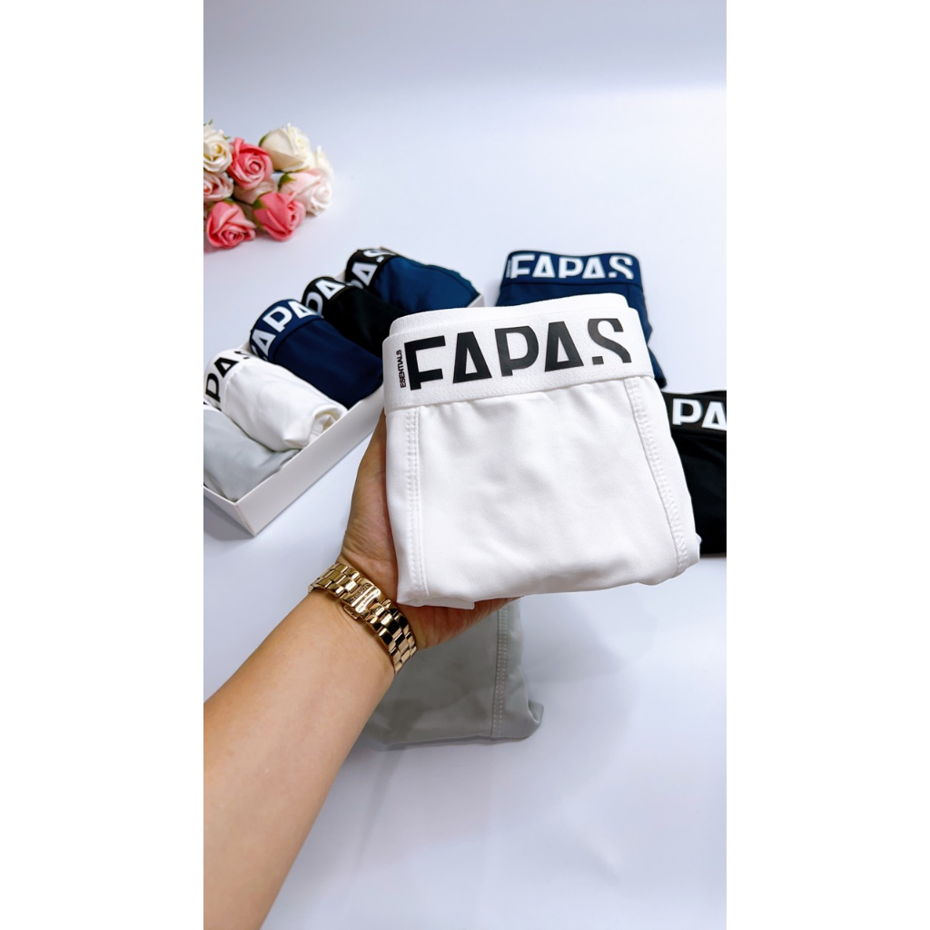 Quần Lót Nam Boxer Cao Cấp FAPAS CHỮ TO, Sịp Đùi Nam Thun Lạnh Cao Cấp Kháng Khuẩn Co Giãn 4 Chiều Dành Cho Nam