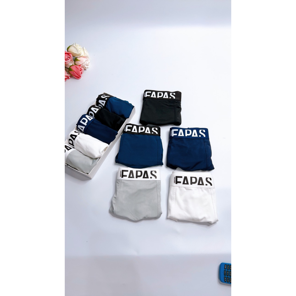Quần Lót Nam Boxer Cao Cấp FAPAS CHỮ TO, Sịp Đùi Nam Thun Lạnh Cao Cấp Kháng Khuẩn Co Giãn 4 Chiều Dành Cho Nam