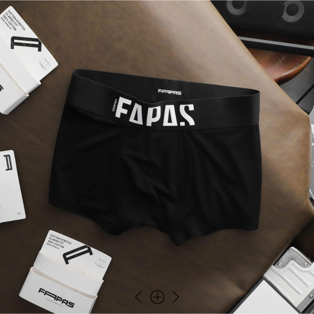 Quần Lót Nam Boxer Cao Cấp FAPAS CHỮ TO, Sịp Đùi Nam Thun Lạnh Cao Cấp Kháng Khuẩn Co Giãn 4 Chiều Dành Cho Nam