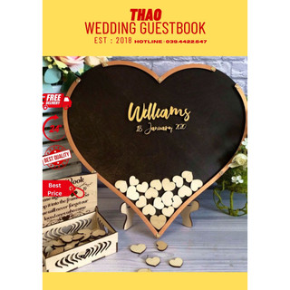 Hộp Thả Tim Dáng Trái Tim Đơn |Tone Đen |Trái tim| Thao Wedding Guestbook