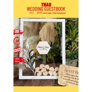 Hộp Thả Tim Dáng Hình Chữ Nhật Trong Suốt Thiết Kế Độc Đáo| Thao Wedding Guestbook