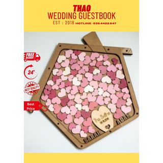 Ngôi Nhà Thả Tim Cưới Wedding Guestbook Kiểu Dáng Đa Dạng Size 40Cm,60Cm Tặng Kèm Phụ Kiện| Thao Wedding Guestbook