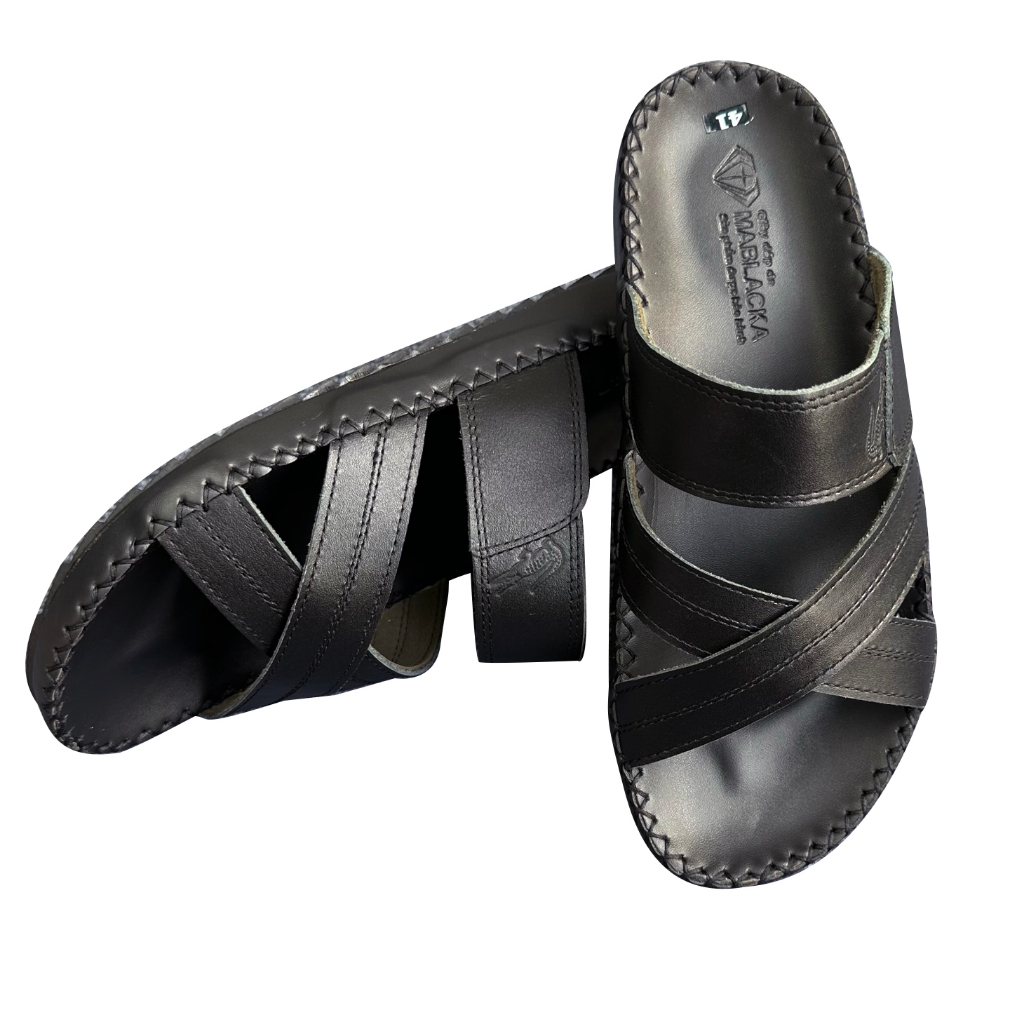 Dép da nam D78 mẫu trung niên quai chéo chất liệu da bò thiết kế thời trang nam tính