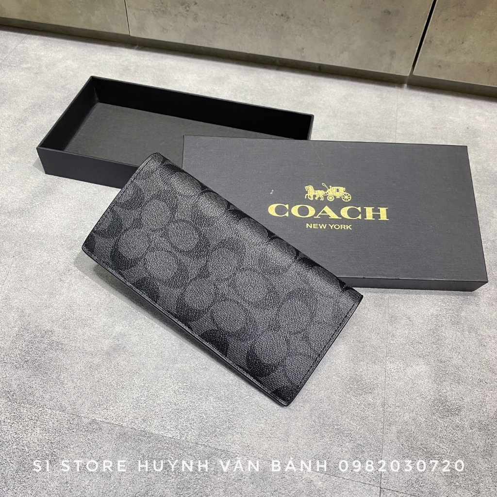 VÍ COACH GẬP DÀI - GREY/BLACK (CHÍNH HÃNG)
