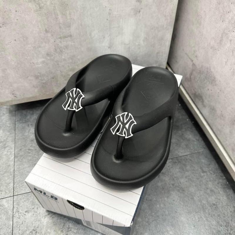 Dép MLB NY nữ đế cao kèm sticker cao cấp Tặng hộp