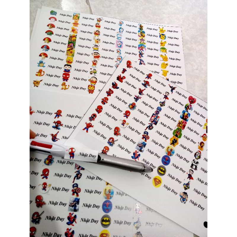 220 tem/sticker tên bé,NHỰA CHỐNG NƯỚC,dán hộp sữa,đồ chơi- in theo yêu cầu
