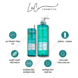 Sữa rửa mặt Aderma Gel cho da dầu mụn, nhạy cảm 200ml - 400ml