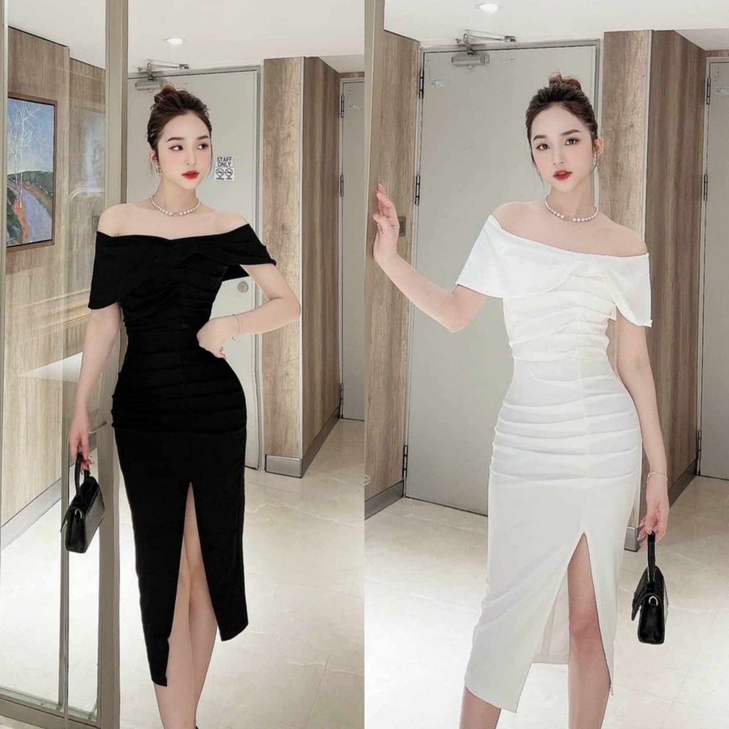 Đầm nữ sang trọng dự tiệc chất liệu umi co mút thiết kế tiểu thư