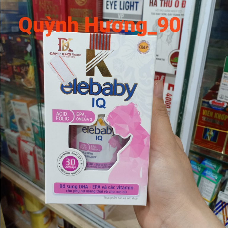 Viên uống ELEBABY IQ lọ 30 viên bổ sung DHA -EPA và các vitamin cho phụ nữ mang thai