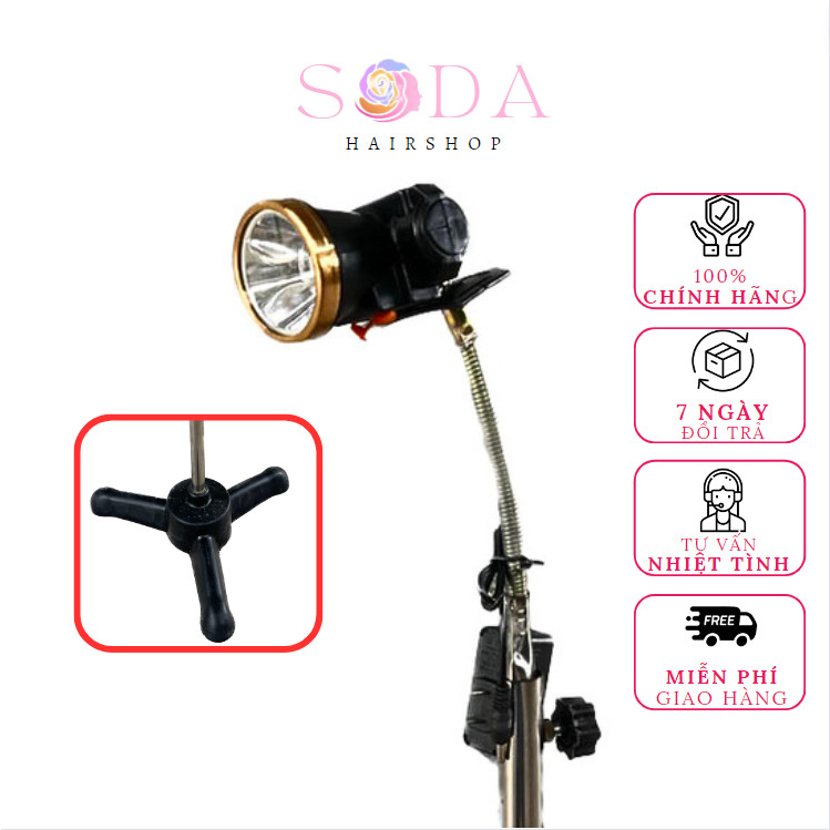 Đèn láy ráy tai đứng [ 1 bộ gồm chân đèn, bóng đèn và cục sạc ]
