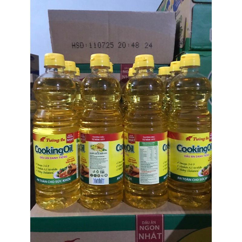 Dầu ăn thực vật Tường an Cooking oil Chai 1L