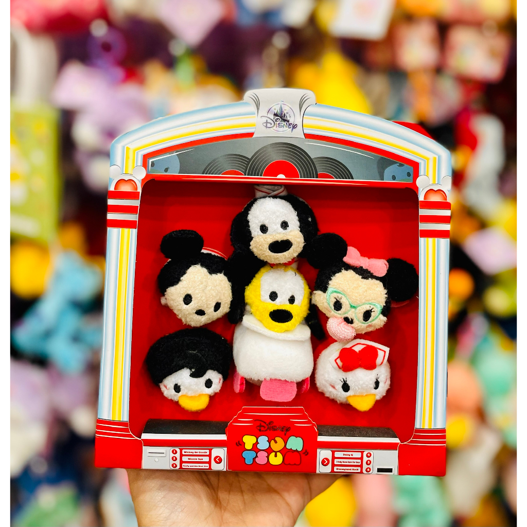 Gấu bông Disney Tsum Tsum Micro set Jukebox Mickey Minnnie Donald Daisy Goofy Pluto
