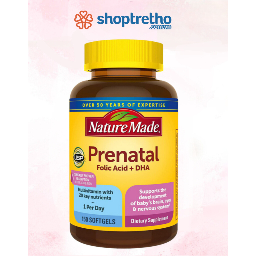 Vitamin tổng hợp cho bà bầu Nature Made Prenatal Mỹ 150 viên