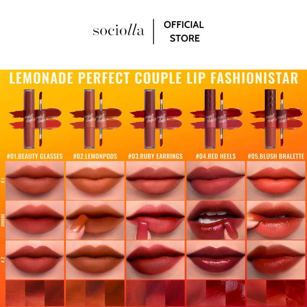 [HSD T3/2024] Son Kem 2 Đầu Lemonade Perfect Couple Lip Fashionistar